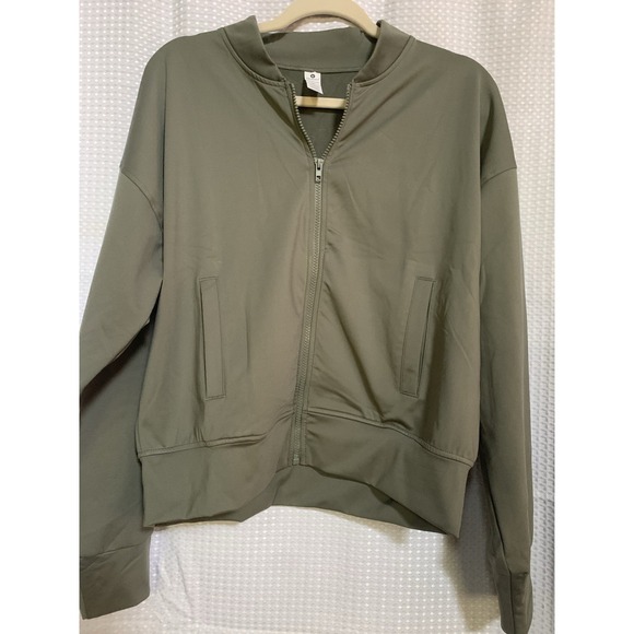 Velocity Womens‎ Medium Fleece Varsity Jacket Mulled Basil - Picture 1 of 8